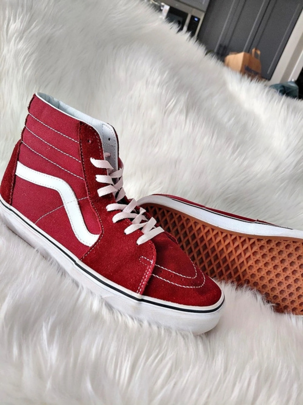 Vans Sk8-Hi Chili Pepper / True White Sneakers Red & White US 10.5